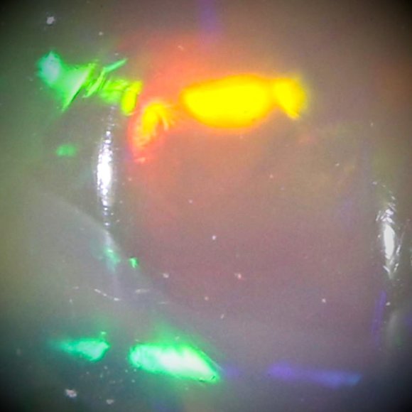 Precious Opal 1.40ct Platinum Finish Silver Ring - Picture 3 of 7